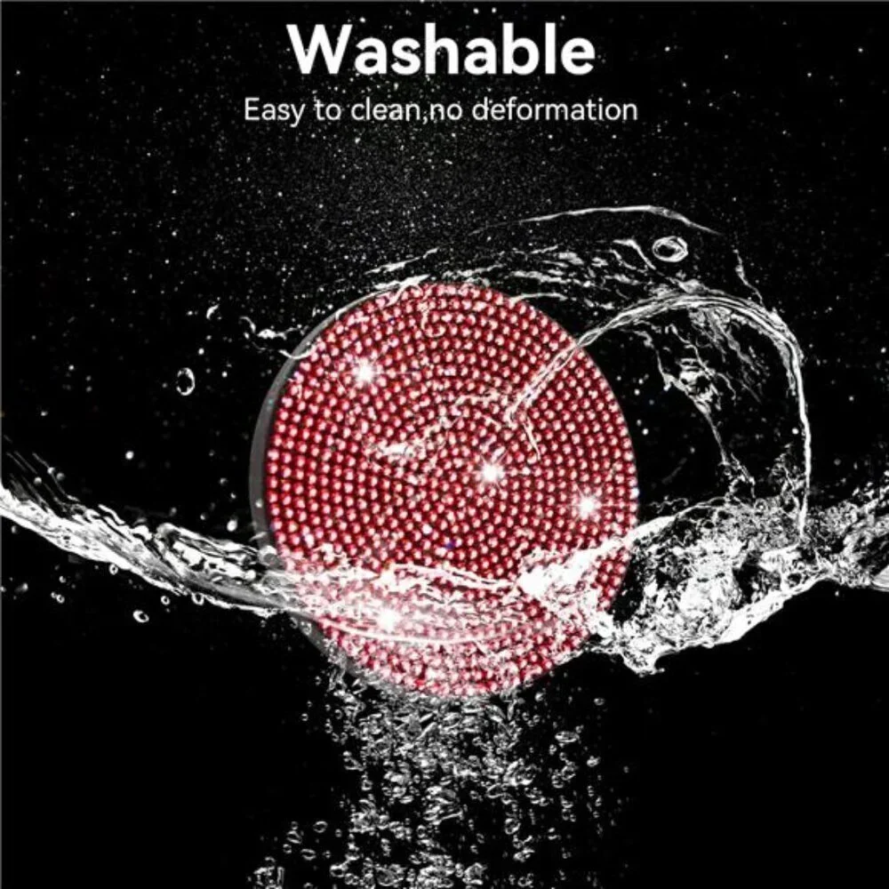 Car Cup Coasters Bling 2-Pack Universal Non-Slip Cup Holder Vehicle Diamond Red